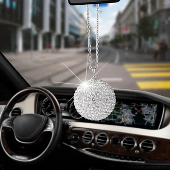De Mari Dimensiuni Bling Bling Glob De Cristal Masina Pandantiv Creative De Decorare Auto Auto Oglinda Retrovizoare Ornament Ornamente Suspendate