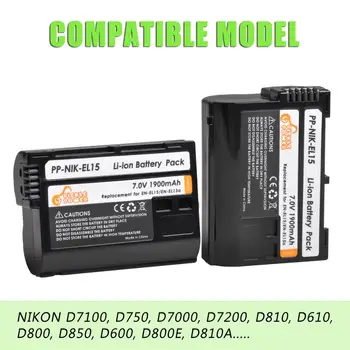 3pcs 1900mAh EN-EL15 EN EL15 EL15A aparat de Fotografiat Baterie + LED USB Incarcator pentru Nikon D500 D600 D610 D750 D7000 D800 D810 D850