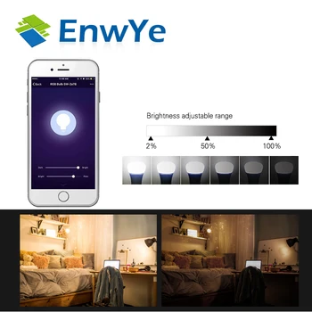 EnwYe WiFi Inteligent Bec LED 5W RGB+WW+CW E14 AC 110V 240V Voce App de la Distanță de Control de muncă cu Alexa de Start Google