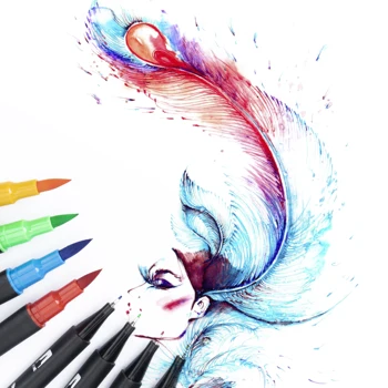 120 De Culori Stilou Perie De Artă Markeri Acuarelă Bine De Linie Dublă Sfat Set Pentru Școală De Artă Cel Mai Bun Efect Pentru Desen Și Pictură