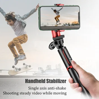 BFOLLOW 4 în 1 Stabilizator Gimbal Handheld Selfie Stick Trepied Bluetooth din Aluminiu pentru Telefon Smartphone aparat de Fotografiat DSLR Vlog pe Youtube