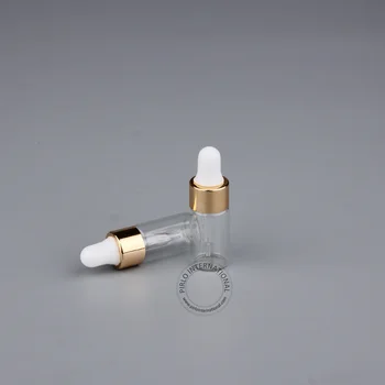 30pcs/lot Promovarea 3ml Sticla Dropper Sticla Spirit Pipeta Cosmetice Flacon Mini Parfum Ulei Esențial de Caz Probă de Aur Capac