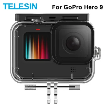 TELESIN 50M rezistent la apa Caz Subacvatice Sticla Lentile de Scufundări Capacul Carcasei pentru GoPro Hero 9 Negru Accesorii aparat de Fotografiat