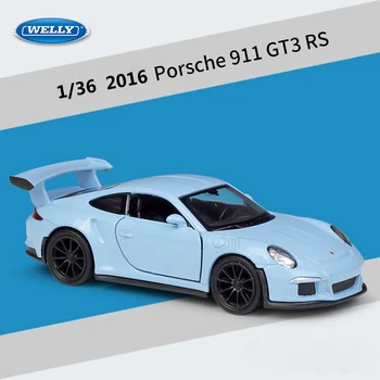 WELLY Diecast 1:36 Scară 2016 Porsche 911 GT3 RS, Sport Masina Trage Înapoi Model de masina Masina Aliaj Metalic Mașină de Jucărie Pentru Copil, Cadouri de Colectie