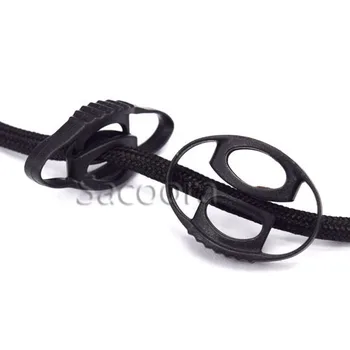 100buc 20*18mm Cablu Slider Cordon Funie din Plastic Clemă de Blocare Cablu Simetric Dop Negru