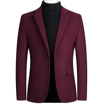 XiaoYudian Solid Blazer Britanic Masculin Elegant Sacou Sacou Costum Business Casual Pentru Barbati Regular haină de Lână Brand