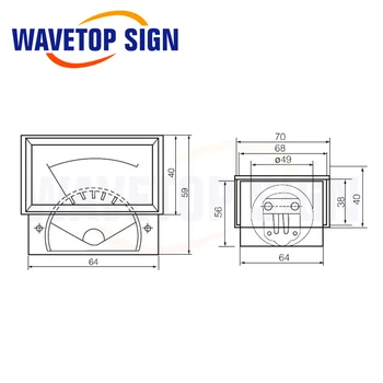 WaveTopSign 30mA 50mA Ampermetru 85C17 DC 0-50mA Analogic Amp Panou Contor Curent de CO2 Gravare cu Laser Masina de debitat
