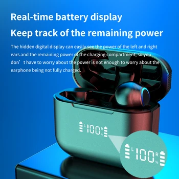 2020 Nou Bluetooth V5.0 Căști Căști fără Fir Cu LED Dsiplay Sport rezistent la apa Căști de Încărcare Box Pentru Android IOS