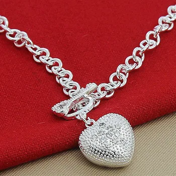 925 De Bijuterii De Argint Inima Pandantive Coliere Lanțuri Pentru Femei De Ziua Îndrăgostiților De Calitate Superioară Bijuterii Cadou
