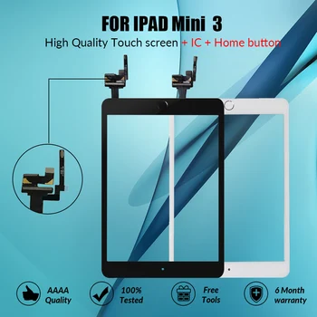 Touchscreen Pentru iPad Mini 3 Mini3 Sticla Touch Screen Digitizer Butonul Home Cu IC Conector Pentru iPad mini 3 A1599 A1600 A1601