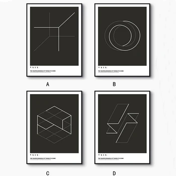 Abstracte Geometrice în Alb și Negru și Postere de Imprimare Panza Pictura POP-Arta de Perete Imaginile pentru Camera de zi Decor de Birou Acasă
