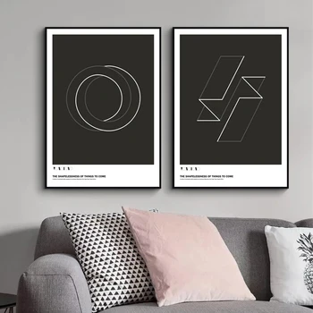 Abstracte Geometrice în Alb și Negru și Postere de Imprimare Panza Pictura POP-Arta de Perete Imaginile pentru Camera de zi Decor de Birou Acasă