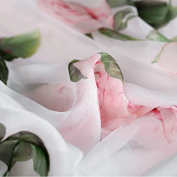 Tropical rose pictură digitală sifon tesatura de matase pentru rochie de vara ткань telas por metrou ț de cusut tela ткани stof tissus