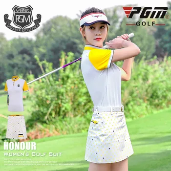 PGM Femei Golf Seturi de Îmbrăcăminte cu Maneci Scurte T-shirt + Respirabil Fusta Doamnelor Slabire Anti-sudoare de Golf, Îmbrăcăminte Sport