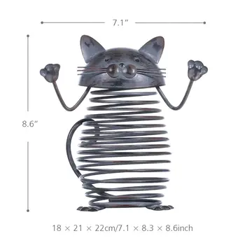 Tooarts Primavara Cat Plută Container De Fier Sculptura Pisica Drăguț Figurine Creative Plută Recipient Practic Ornament Ambarcațiuni Cadou Decor
