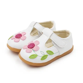 1 2 3 4 5 6 7 8 Ani, Alb-Roz Floare Copiilor Copil Copil Fetițe Plat Pantofi Din Piele Pentru Fete Școală T-Pantofi Noi 25