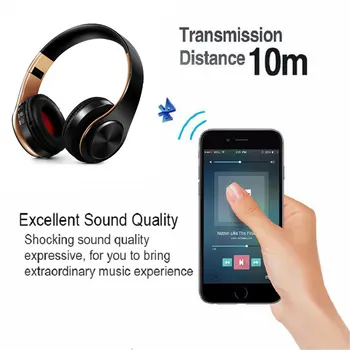 Bluetooth Căști Over-Ear Căști Wireless Pliabil stereo setul cu Cască căști cu Microfon suport TF card FM pentru PC, Muzica MP3