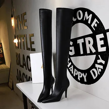 Europa și Statele Unite ale americii moda de noapte sexy shop show subțire subliniat picior de reparare picioare subtiri peste genunchi cizme cizme de sex feminin