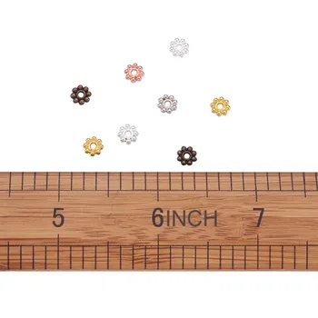 300pcs 5x1.5mm Flori Aliaj Șirag de mărgele Distanțiere Accesorii pentru Bijuterii DIY Meșteșug Material Gros de Culoare Mixt, Orificiu: 1mm