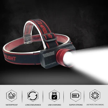 Portabil Mini USB reîncărcabilă far zoom 5w LED lampă de cap trupa reglabil faruri de pescuit camping stroble lumina