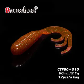 60mm /2.1 g 12buc/lot mic moale momeală pescuit momeală plastic CTF60 pentru jig cap worm 6 culori
