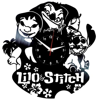 Lilo și Stitch Ceas de Perete de Vinil disc de Vinil Ceas Retro de Epocă Manual de Cadou Cameră în Stil Decoratiuni Casa Mare Cadou Ceas