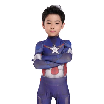 Copii Captain America Cosplay Costum costume de halloween pentru copil, Căpitanul costum