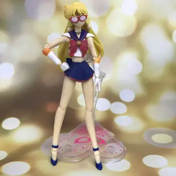Drăguț Anime Sailor Moon Pretty Guardian Sailor Venus Minako Aino PVC Acțiune Figura Modelul de Colectare Jucarii Copii Papusa 16cm