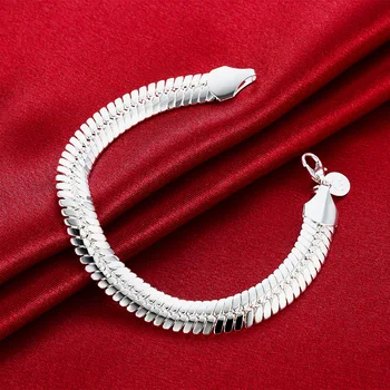 Argint 925 10MM Șarpe 21.5 cm Nobil de nunta pentru FEMEI BARBATI nobil moda bijuterii Barbati Bratara lanț H231