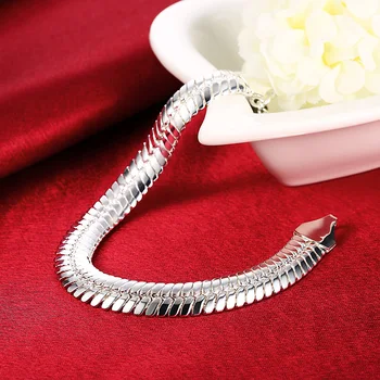 Argint 925 10MM Șarpe 21.5 cm Nobil de nunta pentru FEMEI BARBATI nobil moda bijuterii Barbati Bratara lanț H231