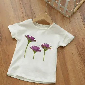 ZZSYKD tricou de Vara Tricou Baiat 2020 NOI de Plante cu Flori Pictura Harajuku Fete Kawaii Topuri Casual Copii Haine Unisex Confortabil
