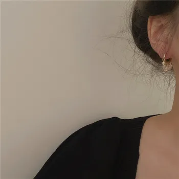 Noua Epocă de Argint de Culoare Dragoste Inima Ciucure de Aur Perla Metal Geometrice Rotunde Hoop Cercei pentru Femei Cadouri Bijuterii