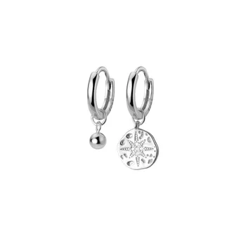 Moda Autentic S925 Argint Cercei Cerc Flash Stele de Diamant Asimetrice Tassel Cercei pentru Femei Fete Bijuterii