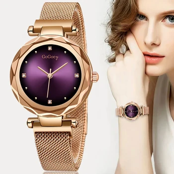 2019 Noua Moda Femei Cuarț Ceas de Lux Rose Gold Curea din Otel Inoxidabil Doamna Încheietura ceas Digital Ceas Relogio Feminino