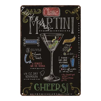 [Luckyaboy] Retro Havana Club Mojito Martini Margarita Tablă de Metal Semne Poster de Epocă Placa Pub, Bar, Club, Cafenea, Magazin de Decor AL037