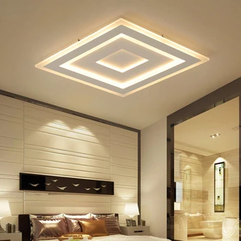Montare pe suprafață, cu Led-uri Moderne candelabru Lumini pentru camera de zi dormitor Ultra-subțire lamparas de techo Dreptunghi candelabru corpuri