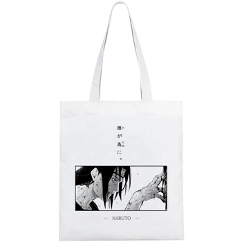 Naruto cumpărături sac geantă de mână sac de iută reutilizabile de cumpărături alimentar geanta shopper țesute bolsas ecologicas sacolas