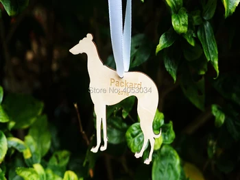 Greyhound Silueta Lemn Ornament, Cadou De Craciun, Cadou De Vacanță, Personalizate Gravate, Animale De Companie Câine Ornament