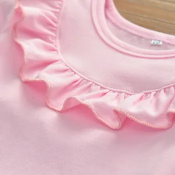 Drăguț Ori Zburli 3Pcs Copil Nou-născut Haine Fete Set cu Maneci Lungi T-shirt+Casual Flori Pantaloni+Bentita Infant Toddler Îmbrăcăminte