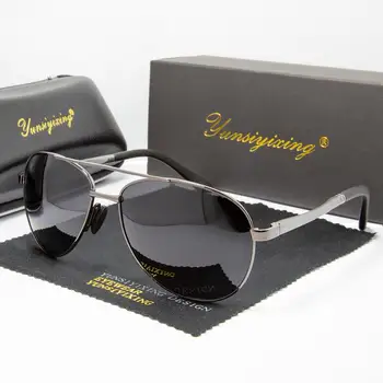 YUNSIYIXING de Epocă pentru Bărbați ochelari de Soare Polarizat Clasic Pilot de Ochelari de Soare de Brand Designer de ochelari de Soare de Conducere Pentru Femei/Bărbați 1307
