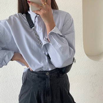 Dungi Rever Femei Tricou coreean Maneca Lunga Single-Breasted Pierde Femeie de Moda Bluze 2020 Simplu Slim Toamna Tricou Doamnelor