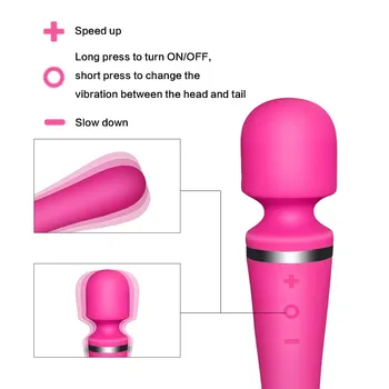 Silicon Magic AV Bagheta Dublu Vibrator USB Reîncărcabilă Erotice Vibrator Vibrator Cu 10 Viteze Stimulator Clitoris Jucarii Sexuale pentru Femei