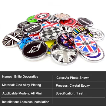 Metal 3D grila Fata Metal Emblema, Insigna Autocolant Auto Styling Pentru MINI Cooper S JCW Un Countryman R60 R61 F55 F56 F60 Accesorii