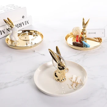 2019 Instagram Popular, Ceramică Bijuterii de Stocare Tăvi 3D de Animale Drăguț Bunny Ananas Arată Stand Raft Acasă Decorare elemente de Recuzită