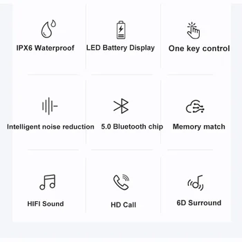 XG8 Dublu TWS Wireless Bluetooth 5.0 Casti Cu Microfon Stereo HIFI Sound Sport Căști Handsfree In Ureche Cască Jocuri