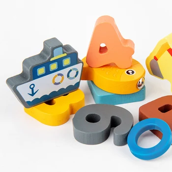 Montessori Din Lemn De Învățare De Jucării Pentru Copii De Învățământ Senzoriale Consiliul De Copii Matematica De Pescuit Numere Numere Digitale Trafic Forma De Cadou Jucărie