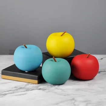 Nordic Creativitatea Ceramica Colorate Apple Meserii Decor Acasă Living Desktop de Craciun Mică Podoabă Fructe Statuie Cadou