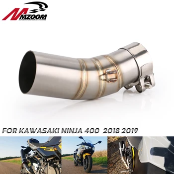 Motocicleta de Evacuare Mijloc 51mm Link-ul de Țeavă din Oțel Inoxidabil Tub de Curse de Biciclete Pentru Kawasaki Ninja 400 Z400 2017 2018 2019