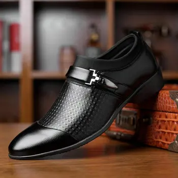 Noi PU Piele Barbati de Moda Rochie de Afaceri Mocasini Pantofi Negri Oxford Respirabil Formale Pantofi de Nunta de dimensiuni mari