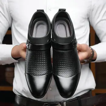 Noi PU Piele Barbati de Moda Rochie de Afaceri Mocasini Pantofi Negri Oxford Respirabil Formale Pantofi de Nunta de dimensiuni mari